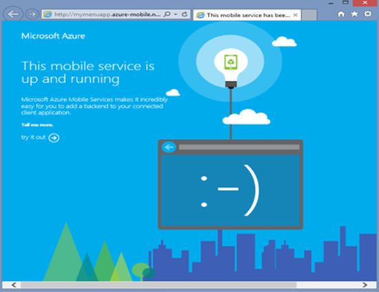 window with the service